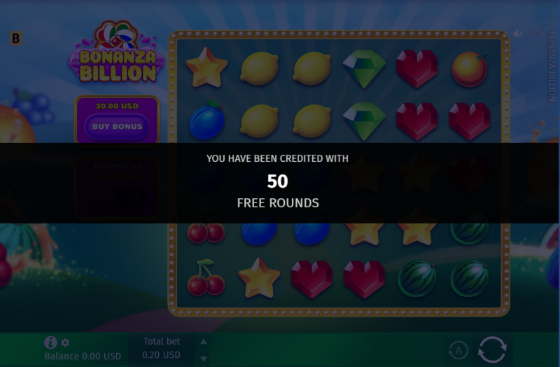 カジノギャラクシー|入金不要ボーナスの対象ゲーム「Bonanza billion」