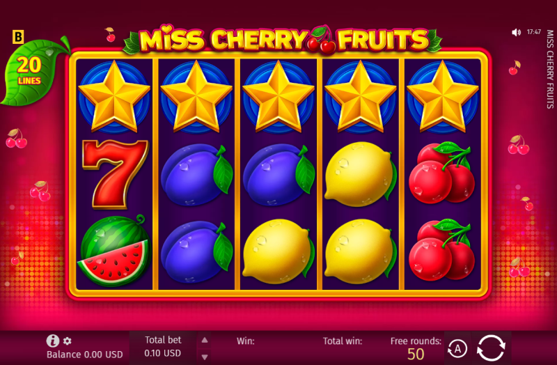 「Miss cherry fruits」のプレイ画面