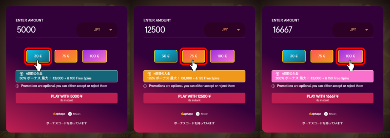 カジノストライカー入金ページ参考