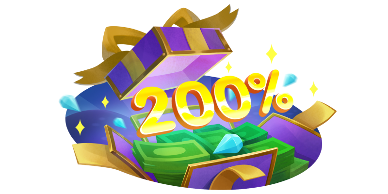 最大200%の初回入金ボーナス