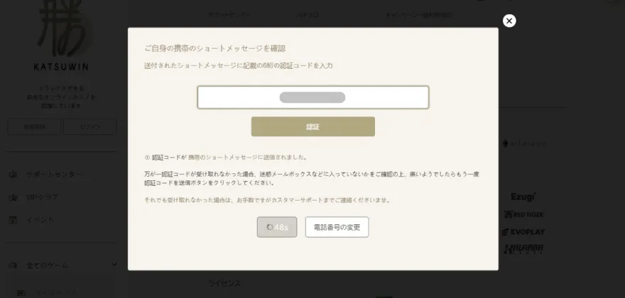 勝WINカジノのアカウント